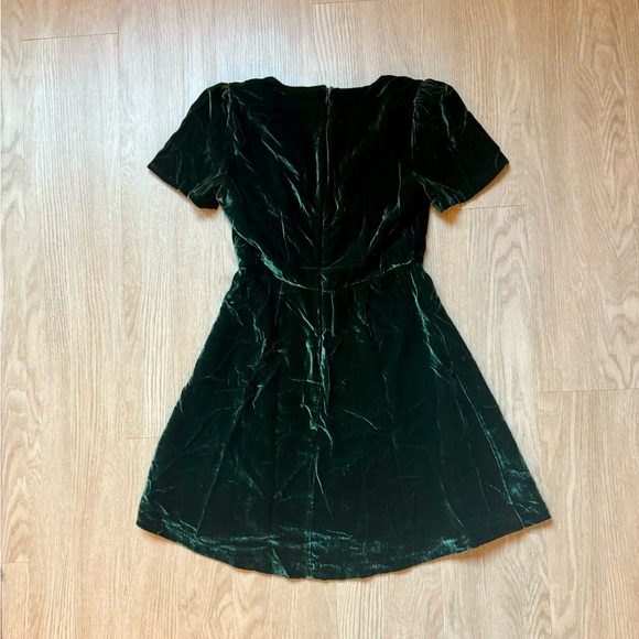 Madewell green velvet mini dress size 00 - Picture 5 of 6